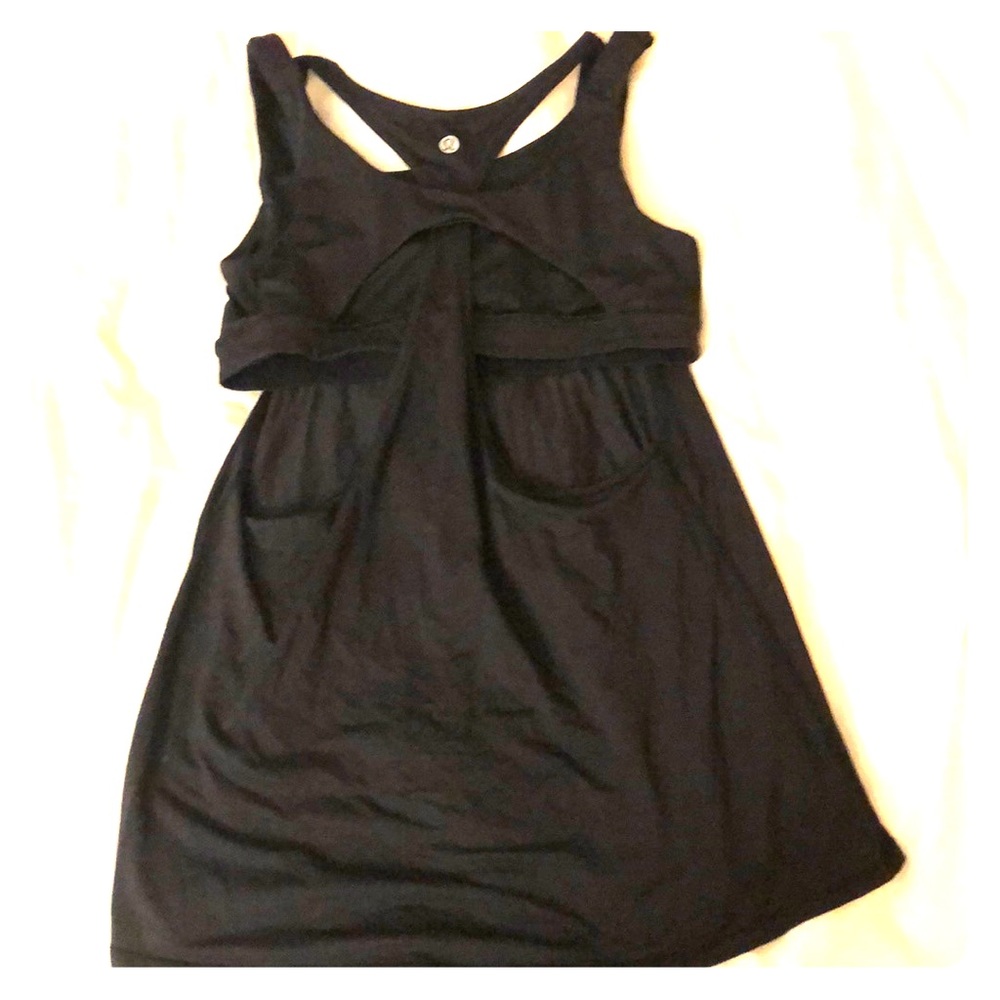 Black Lululemon tank with cut outs/ built in bra
